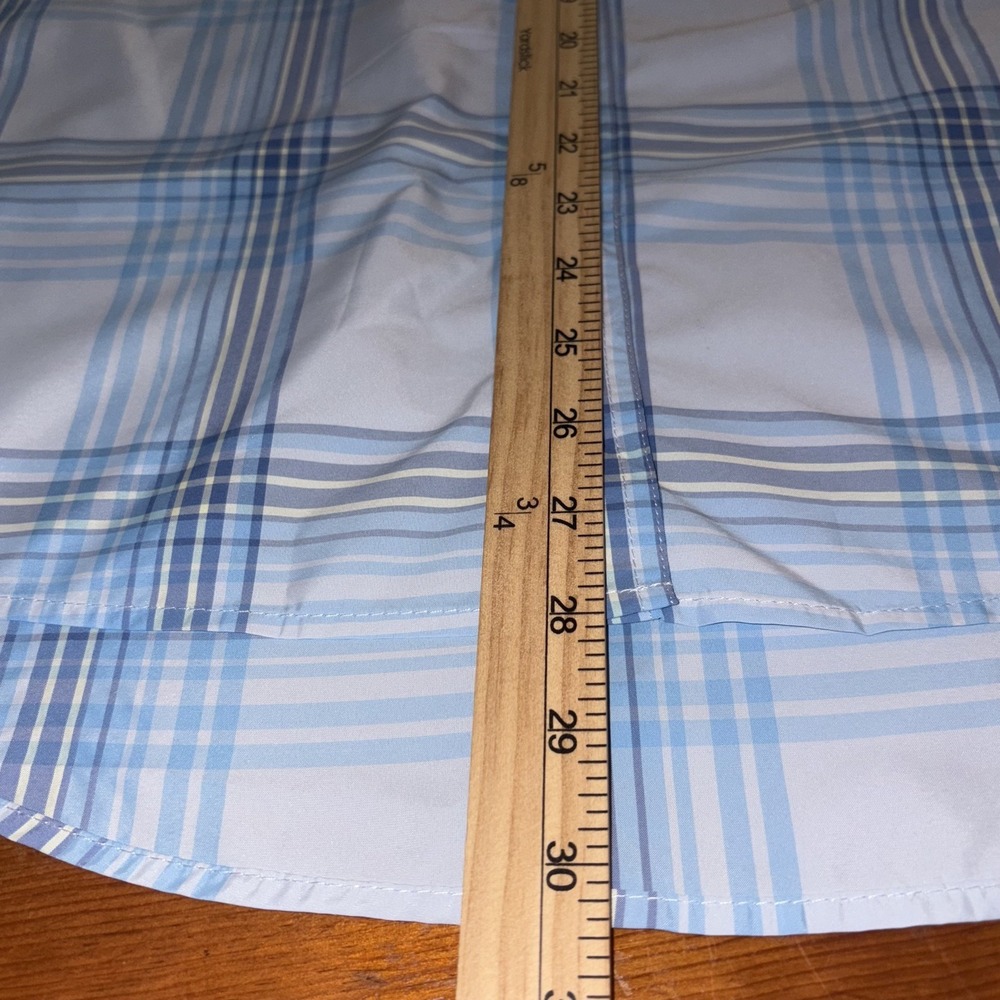 Eddie‎ Bauer Women's L  Blue Plaid  Button-Down Shirt Short Sleeve NWT - Picture 6 of 6
